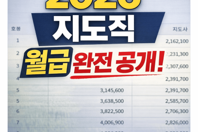 2026 공무원 봉급표 지도직｜지도사·지도관 월급 차이와 수당 변화 분석